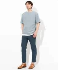 KHKGV35044 a.v.v MEN(アー・ヴェ・ヴェ) 【2点セット/接触冷感】ライトワッフルTシャツ ネイビー