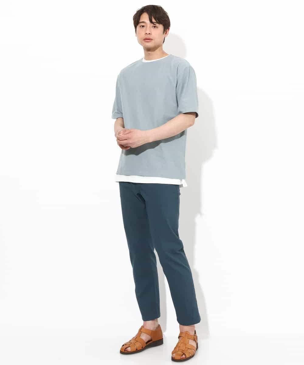 KHKGV35044 a.v.v MEN(アー・ヴェ・ヴェ) 【2点セット/接触冷感】ライトワッフルTシャツ ネイビー