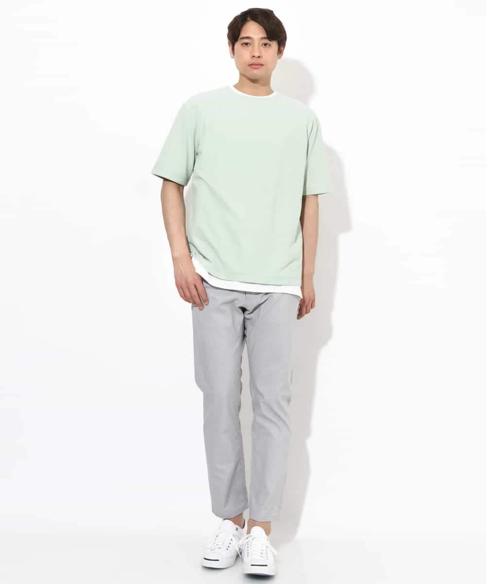 KHKGV35044 a.v.v MEN(アー・ヴェ・ヴェ) 【2点セット/接触冷感】ライトワッフルTシャツ ネイビー