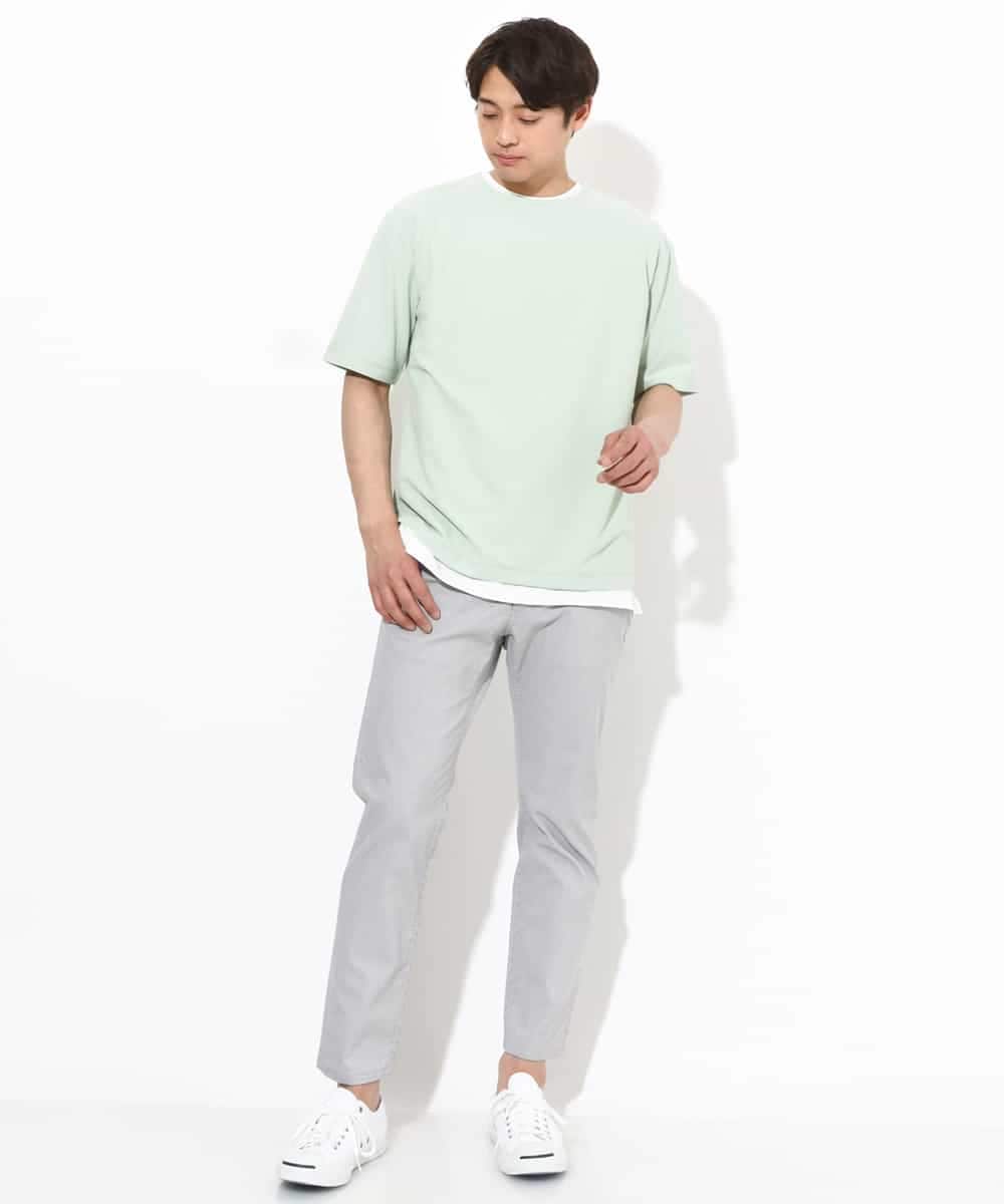 KHKGV35044 a.v.v MEN(アー・ヴェ・ヴェ) 【2点セット/接触冷感】ライトワッフルTシャツ ネイビー
