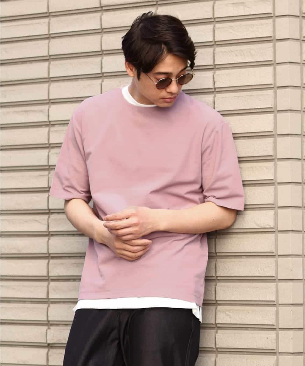 KHKGV35044 a.v.v MEN(アー・ヴェ・ヴェ) 【2点セット/接触冷感】ライトワッフルTシャツ ネイビー