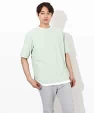 KHKGV35044 a.v.v MEN(アー・ヴェ・ヴェ) 【2点セット/接触冷感】ライトワッフルTシャツ ネイビー