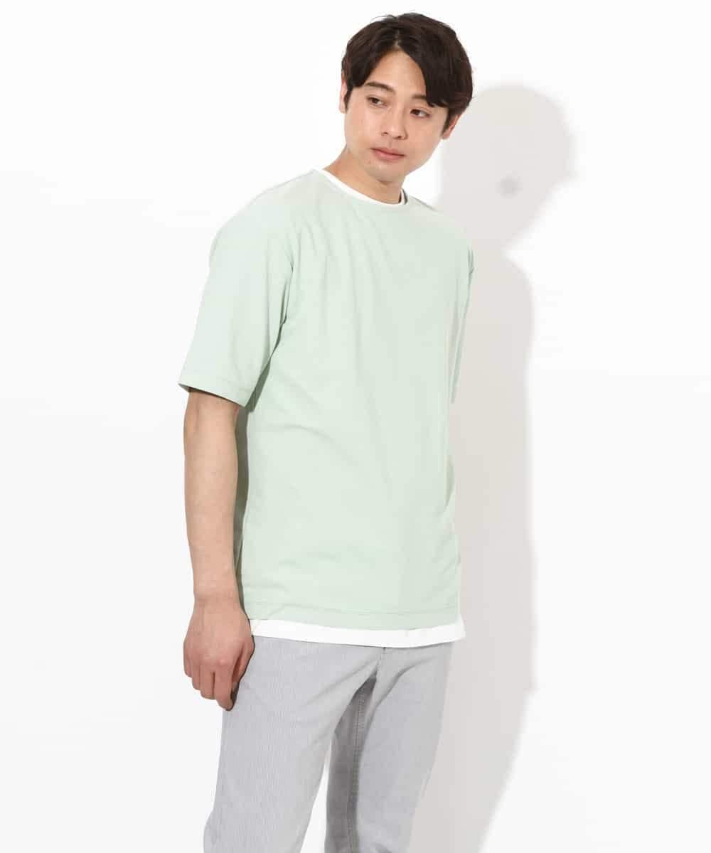 KHKGV35044 a.v.v MEN(アー・ヴェ・ヴェ) 【2点セット/接触冷感】ライトワッフルTシャツ ネイビー