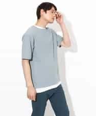 KHKGV35044 a.v.v MEN(アー・ヴェ・ヴェ) 【2点セット/接触冷感】ライトワッフルTシャツ ネイビー