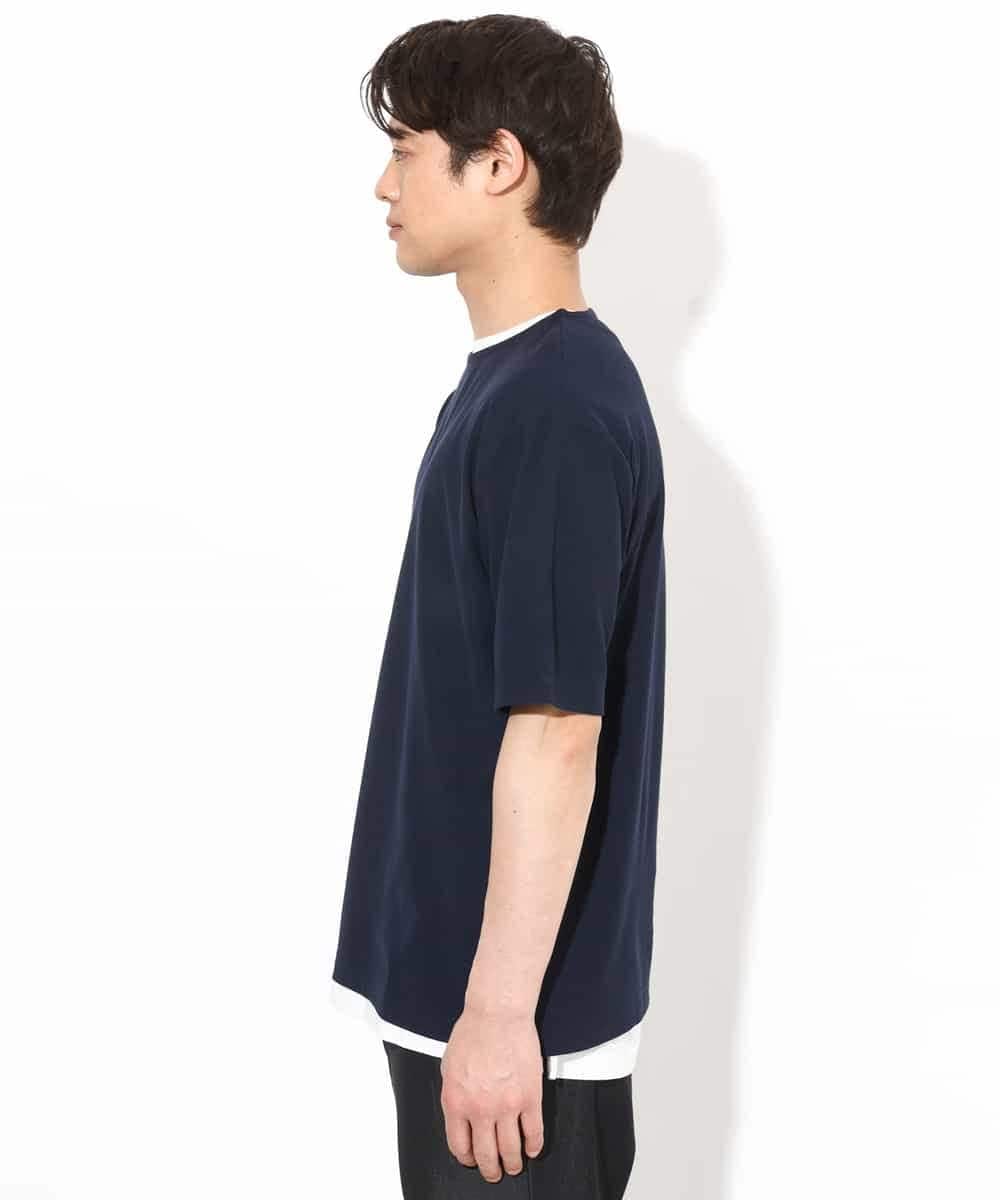 KHKGV35044 a.v.v MEN(アー・ヴェ・ヴェ) 【2点セット/接触冷感】ライトワッフルTシャツ ネイビー