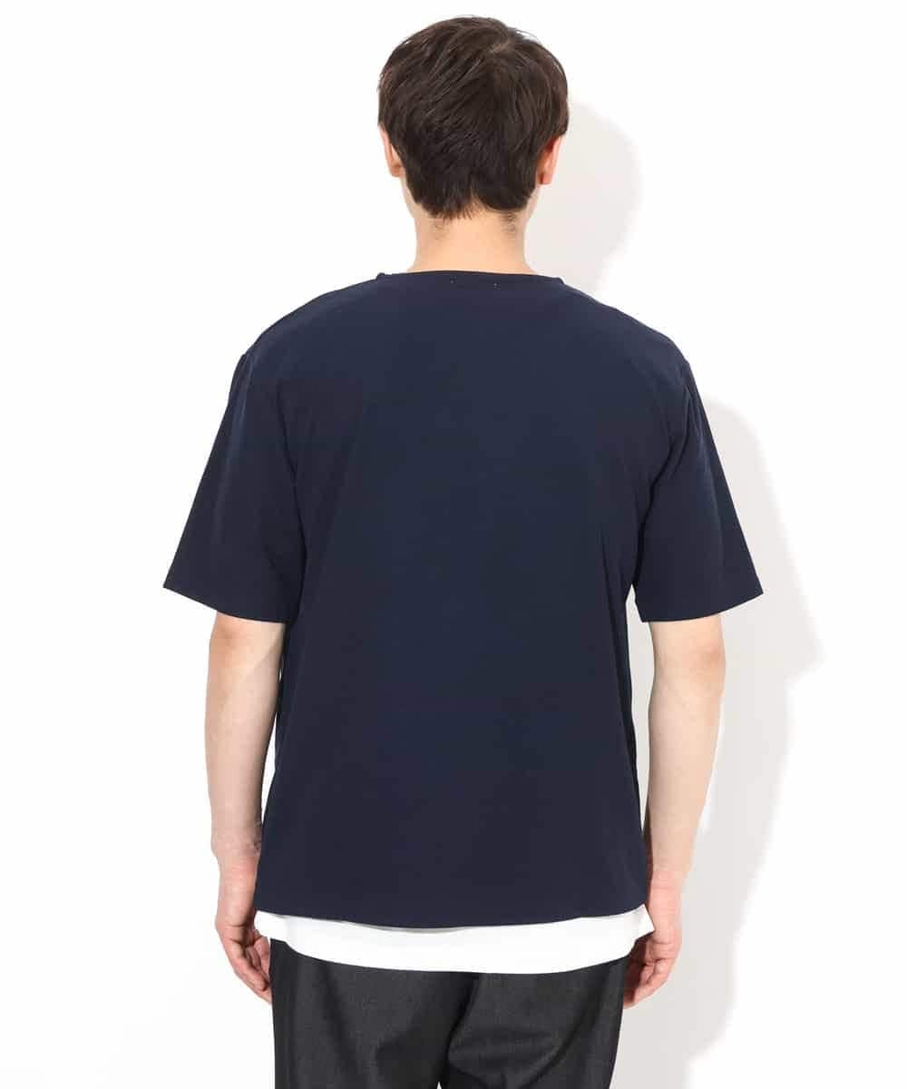 KHKGV35044 a.v.v MEN(アー・ヴェ・ヴェ) 【2点セット/接触冷感】ライトワッフルTシャツ ネイビー