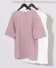 KHKGV35044 a.v.v MEN(アー・ヴェ・ヴェ) 【2点セット/接触冷感】ライトワッフルTシャツ ネイビー