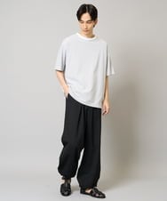 KHKGV38039 a.v.v MEN(アー・ヴェ・ヴェ) 【接触冷感】細ボーダーセミワイドシルエットTシャツ ブラック