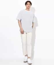 KHKGV38039 a.v.v MEN(アー・ヴェ・ヴェ) 【接触冷感】細ボーダーセミワイドシルエットTシャツ ブラック
