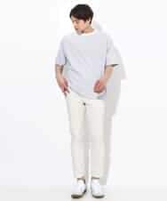 KHKGV38039 a.v.v MEN(アー・ヴェ・ヴェ) 【接触冷感】細ボーダーセミワイドシルエットTシャツ ブラック