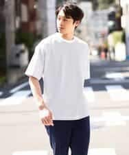 KHKGV38039 a.v.v MEN(アー・ヴェ・ヴェ) 【接触冷感】細ボーダーセミワイドシルエットTシャツ ブラック