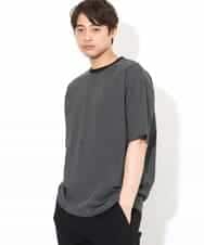KHKGV38039 a.v.v MEN(アー・ヴェ・ヴェ) 【接触冷感】細ボーダーセミワイドシルエットTシャツ ブラック