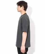 KHKGV38039 a.v.v MEN(アー・ヴェ・ヴェ) 【接触冷感】細ボーダーセミワイドシルエットTシャツ ブラック
