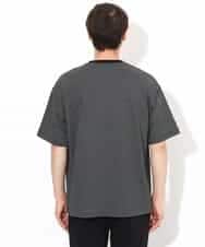 KHKGV38039 a.v.v MEN(アー・ヴェ・ヴェ) 【接触冷感】細ボーダーセミワイドシルエットTシャツ ブラック