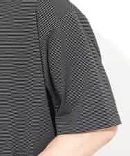 KHKGV38039 a.v.v MEN(アー・ヴェ・ヴェ) 【接触冷感】細ボーダーセミワイドシルエットTシャツ ブラック