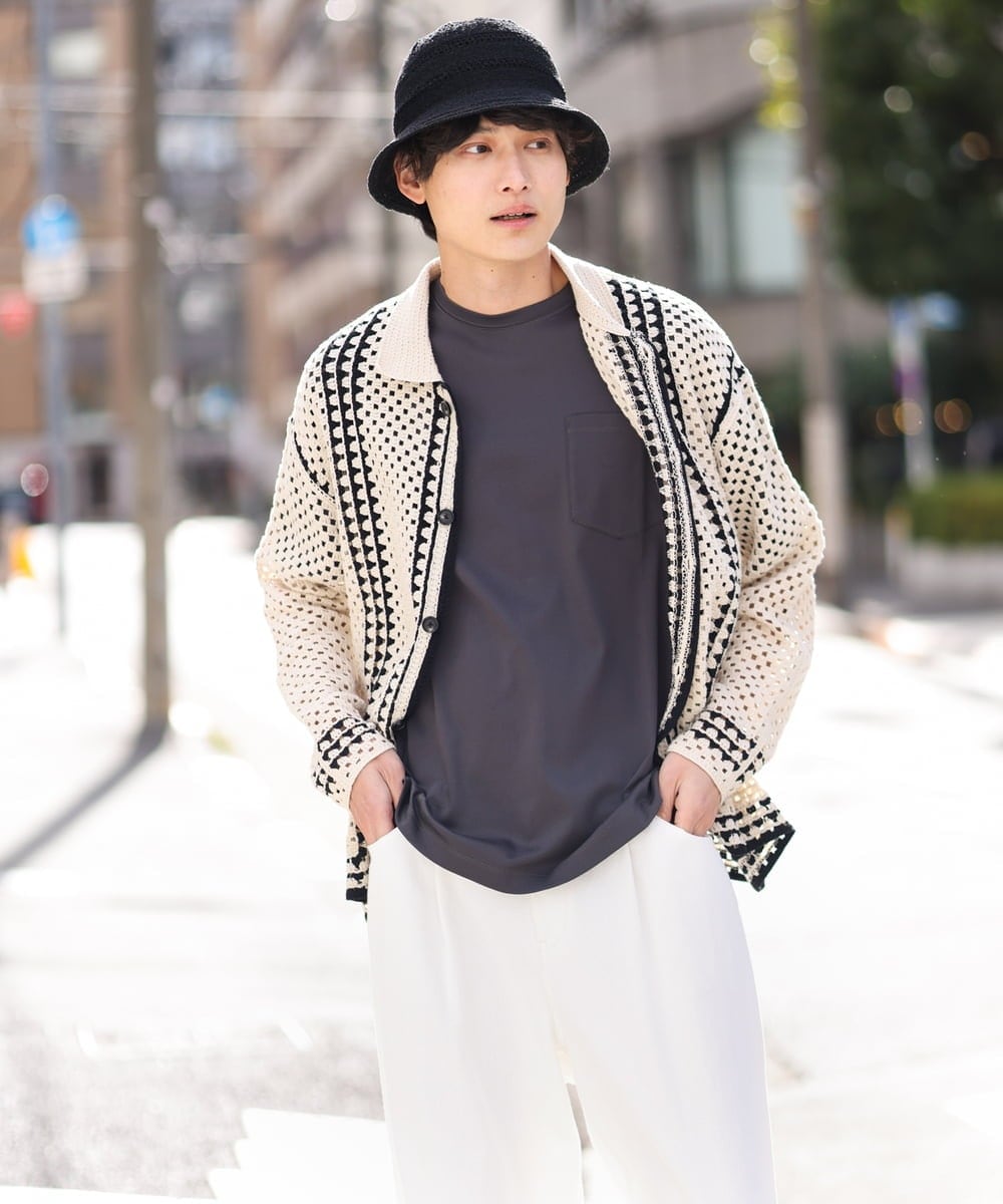 KHKGV40034 a.v.v MEN(アー・ヴェ・ヴェ) 【定番アイテム】ハイクオリティーコットンシルケットTシャツ ミント