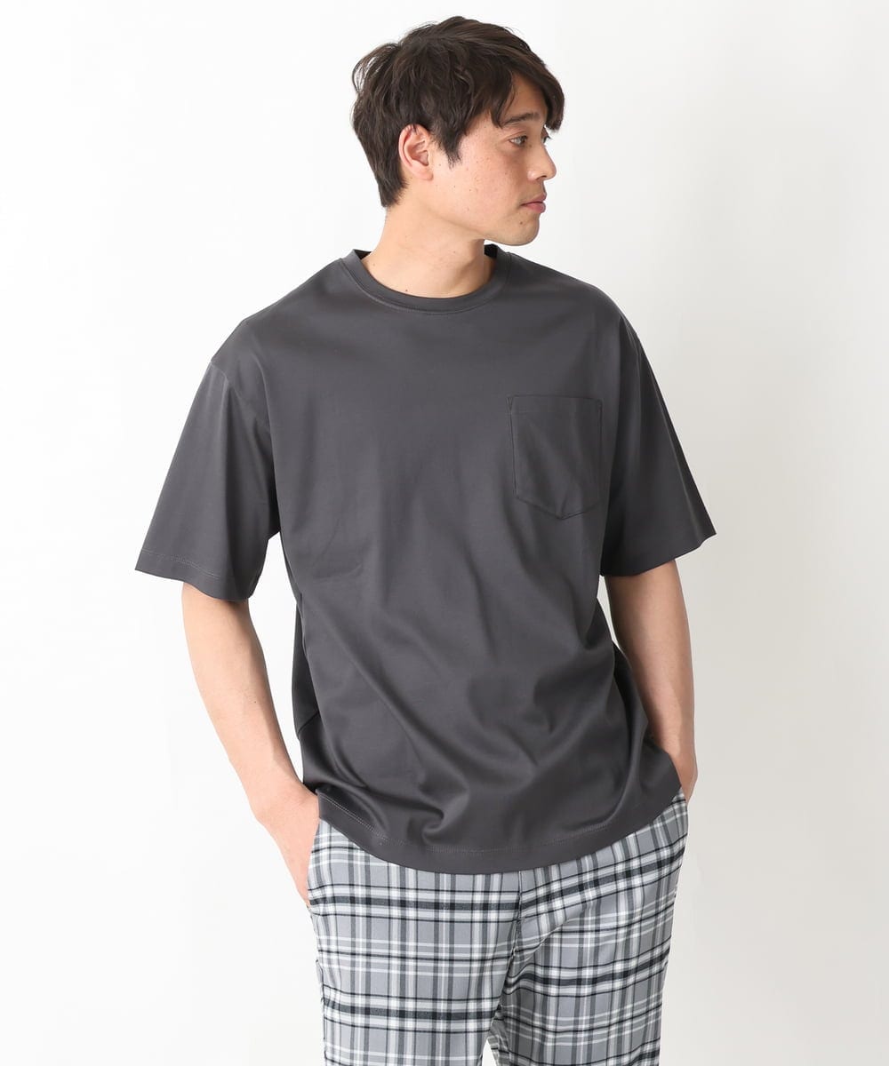 KHKGV40034 a.v.v MEN(アー・ヴェ・ヴェ) 【定番アイテム】ハイクオリティーコットンシルケットTシャツ ミント