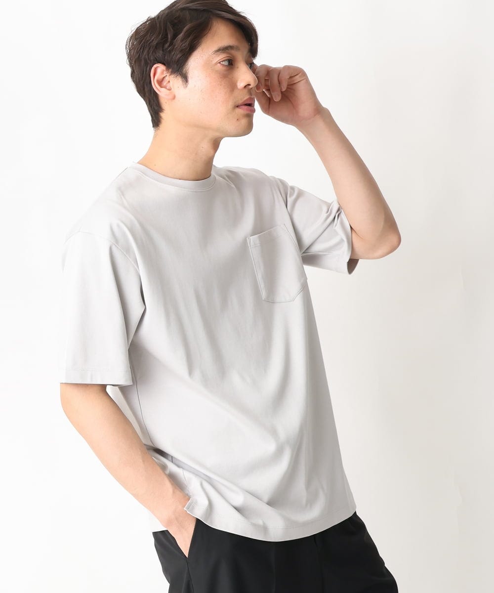 KHKGV40034 a.v.v MEN(アー・ヴェ・ヴェ) 【定番アイテム】ハイクオリティーコットンシルケットTシャツ ミント