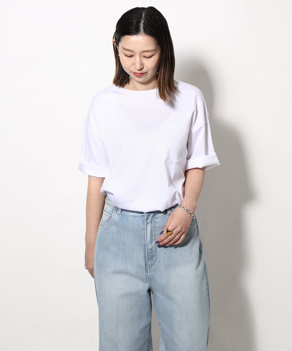 KHKGV40034 a.v.v MEN(アー・ヴェ・ヴェ) 【定番アイテム】ハイクオリティーコットンシルケットTシャツ ミント