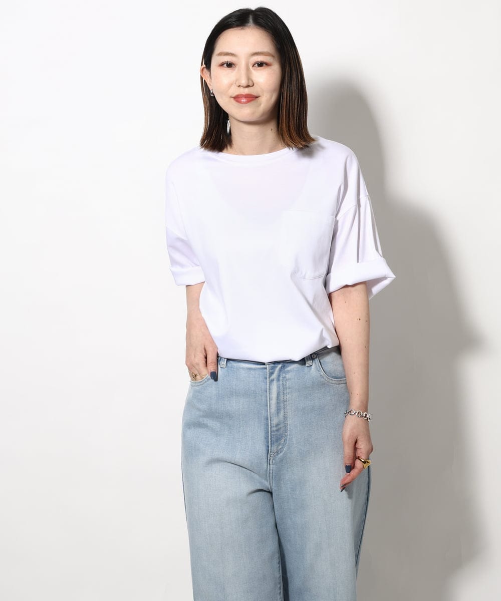 KHKGV40034 a.v.v MEN(アー・ヴェ・ヴェ) 【定番アイテム】ハイクオリティーコットンシルケットTシャツ ミント