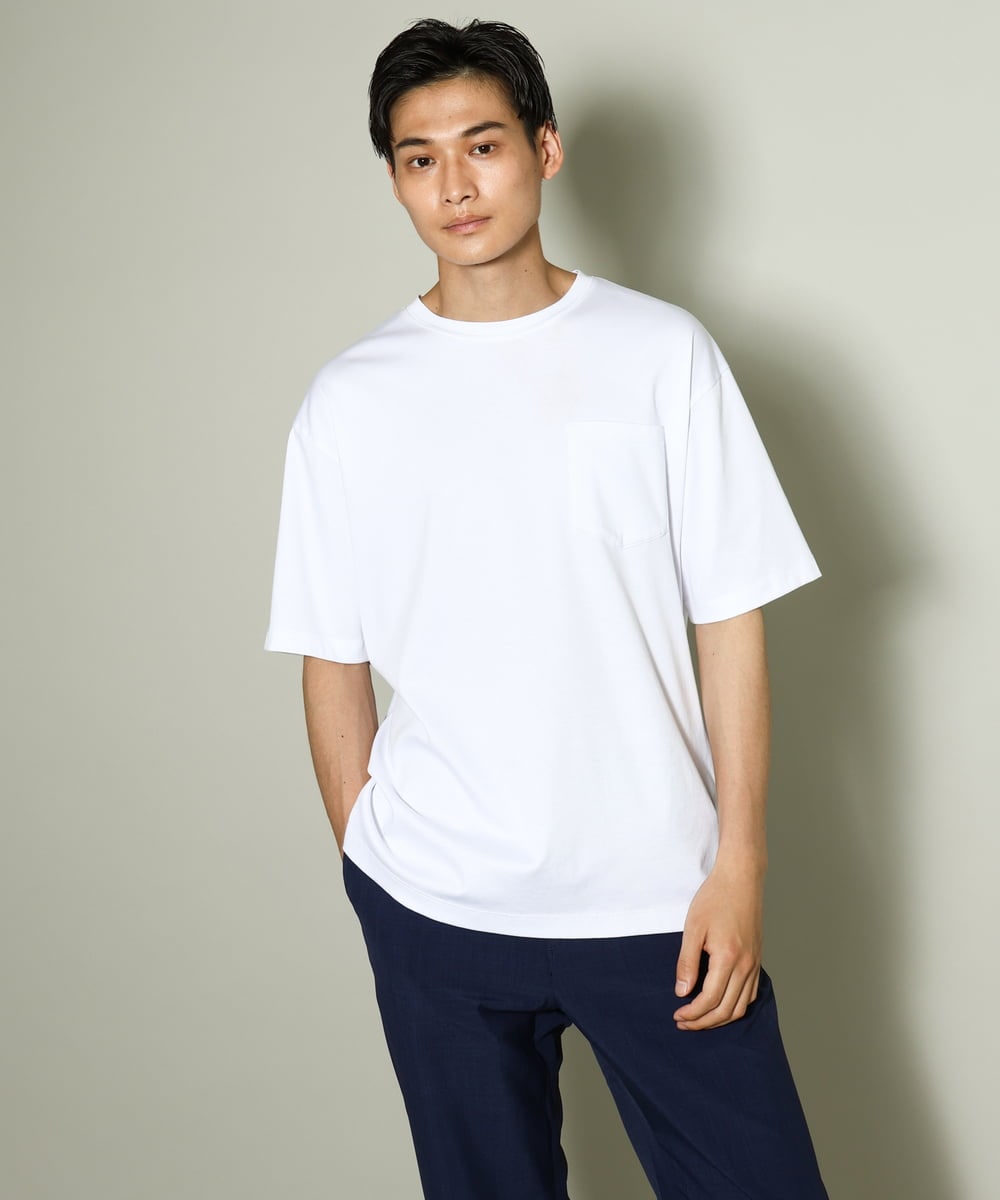 KHKGV40034 a.v.v MEN(アー・ヴェ・ヴェ) 【定番アイテム】ハイクオリティーコットンシルケットTシャツ ミント