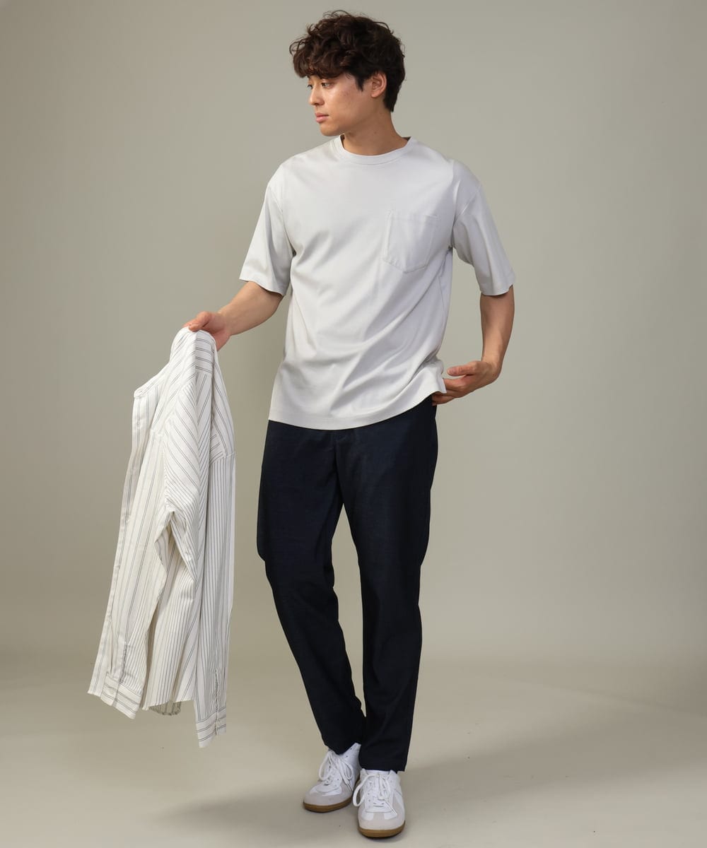 KHKGV40034 a.v.v MEN(アー・ヴェ・ヴェ) 【定番アイテム】ハイクオリティーコットンシルケットTシャツ ミント