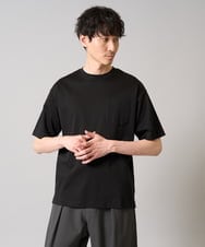 KHKGV40039 a.v.v MEN(アー・ヴェ・ヴェ) 【接触冷感/毛玉になりにくい】ハイクオリティーコットンシルケットTシャツ【UVカット】 ブラック