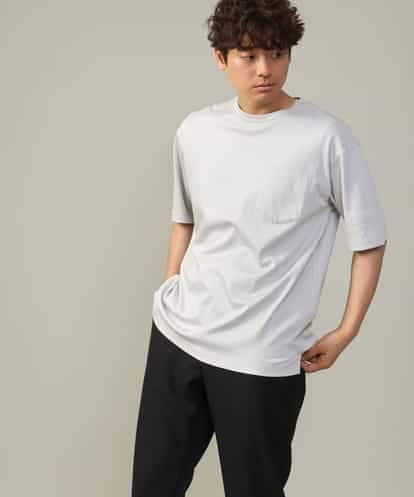 a.v.v(アー・ヴェ・ヴェ) 【定番アイテム】ハイクオリティーコットンシルケットTシャツ ライトグレー/灰 44