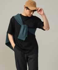 KHKGV40039 a.v.v MEN(アー・ヴェ・ヴェ) 【定番アイテム】ハイクオリティーコットンシルケットTシャツ ブラック
