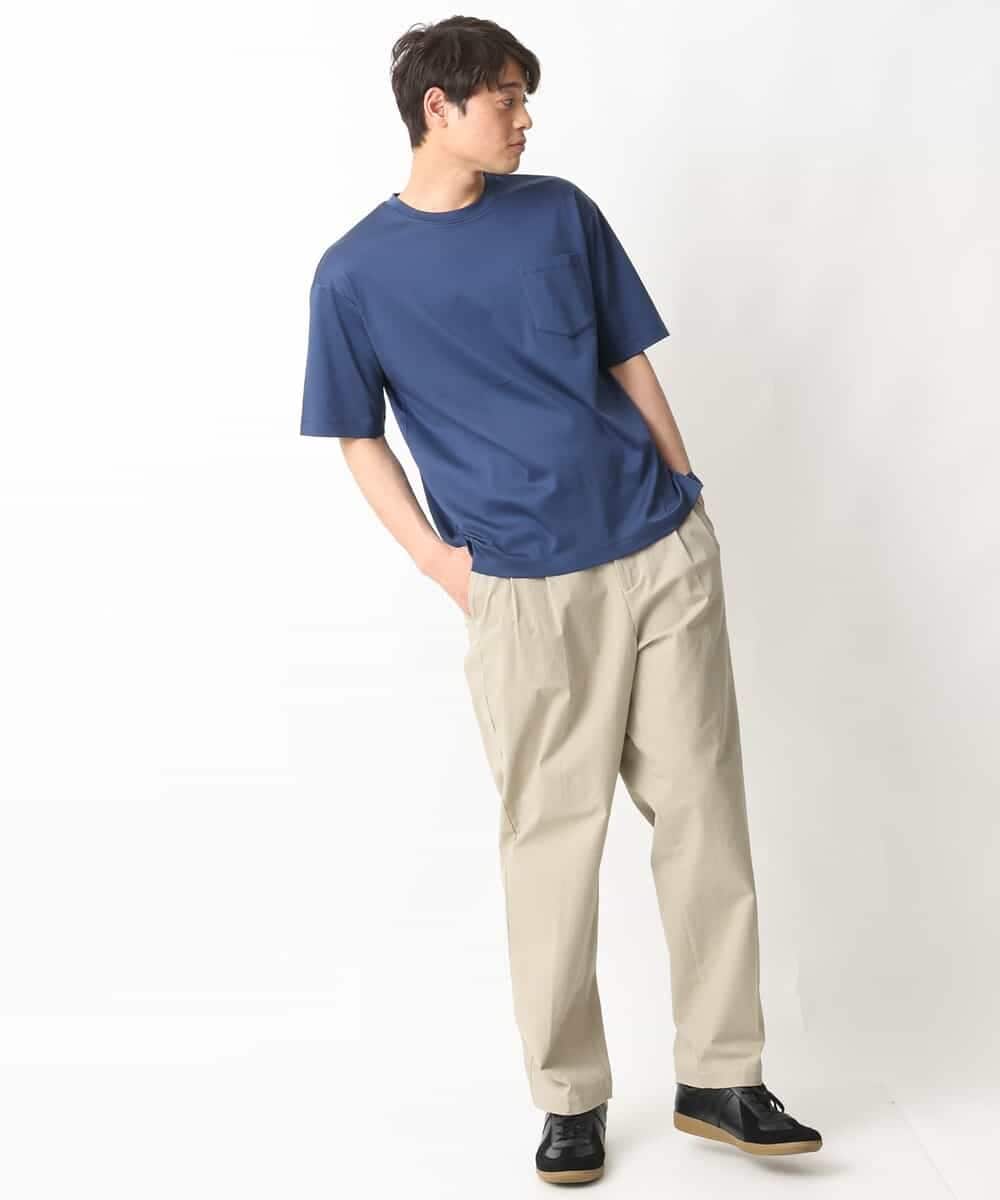 KHKGV40039 a.v.v MEN(アー・ヴェ・ヴェ) 【定番アイテム】ハイクオリティーコットンシルケットTシャツ ブラック