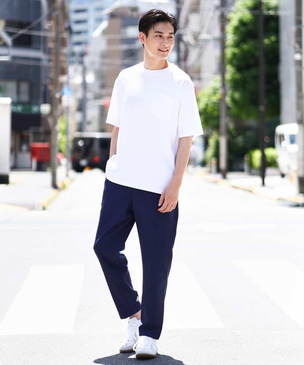 KHKGV40039 a.v.v MEN(アー・ヴェ・ヴェ) 【定番アイテム】ハイクオリティーコットンシルケットTシャツ ブラック