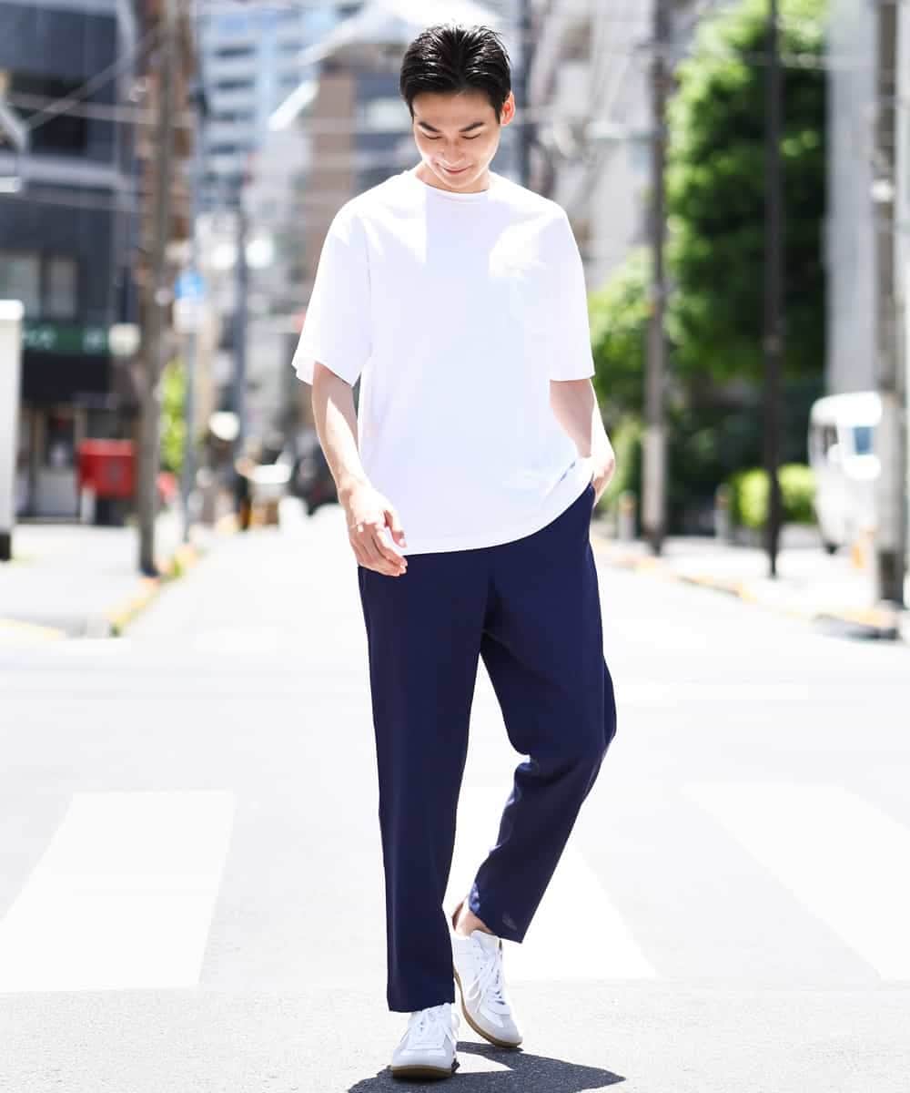 KHKGV40039 a.v.v MEN(アー・ヴェ・ヴェ) 【定番アイテム】ハイクオリティーコットンシルケットTシャツ ブラック