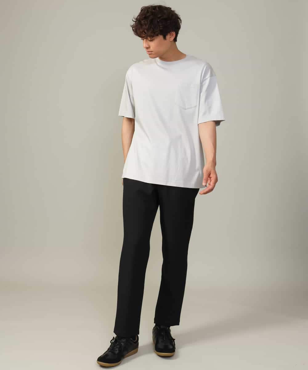 KHKGV40039 a.v.v MEN(アー・ヴェ・ヴェ) 【定番アイテム】ハイクオリティーコットンシルケットTシャツ ブラック