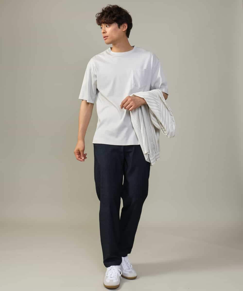 KHKGV40039 a.v.v MEN(アー・ヴェ・ヴェ) 【定番アイテム】ハイクオリティーコットンシルケットTシャツ ブラック