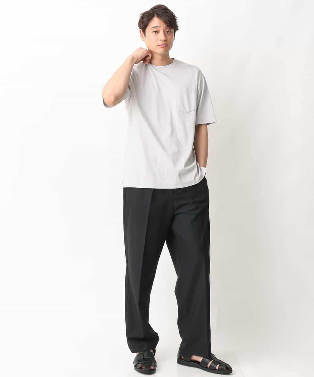 KHKGV40039 a.v.v MEN(アー・ヴェ・ヴェ) 【定番アイテム】ハイクオリティーコットンシルケットTシャツ ブラック