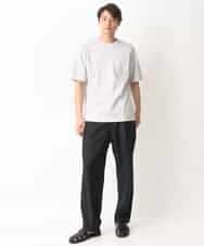 KHKGV40039 a.v.v MEN(アー・ヴェ・ヴェ) 【定番アイテム】ハイクオリティーコットンシルケットTシャツ ブラック