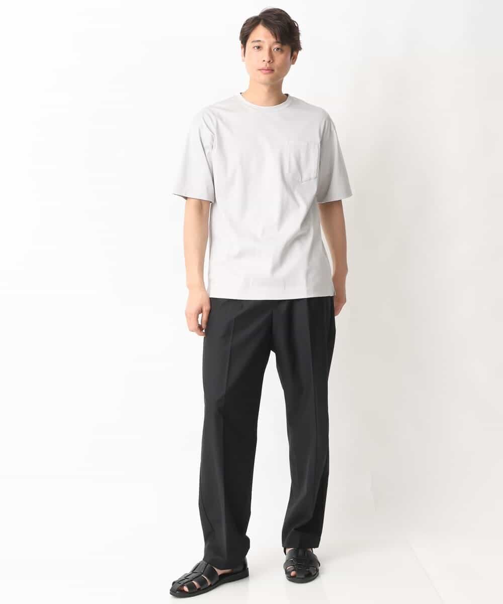 KHKGV40039 a.v.v MEN(アー・ヴェ・ヴェ) 【定番アイテム】ハイクオリティーコットンシルケットTシャツ ブラック