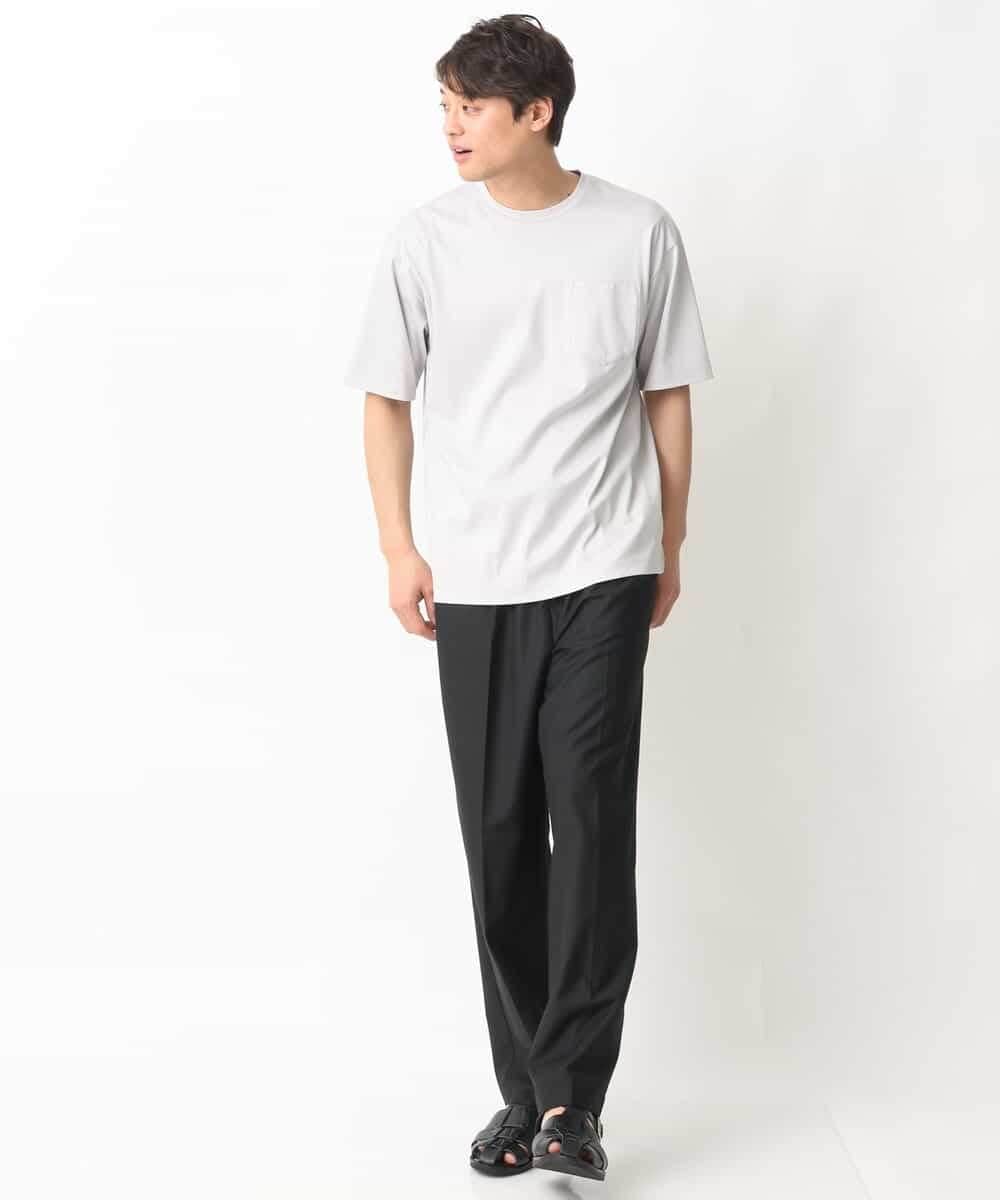 KHKGV40039 a.v.v MEN(アー・ヴェ・ヴェ) 【定番アイテム】ハイクオリティーコットンシルケットTシャツ ブラック