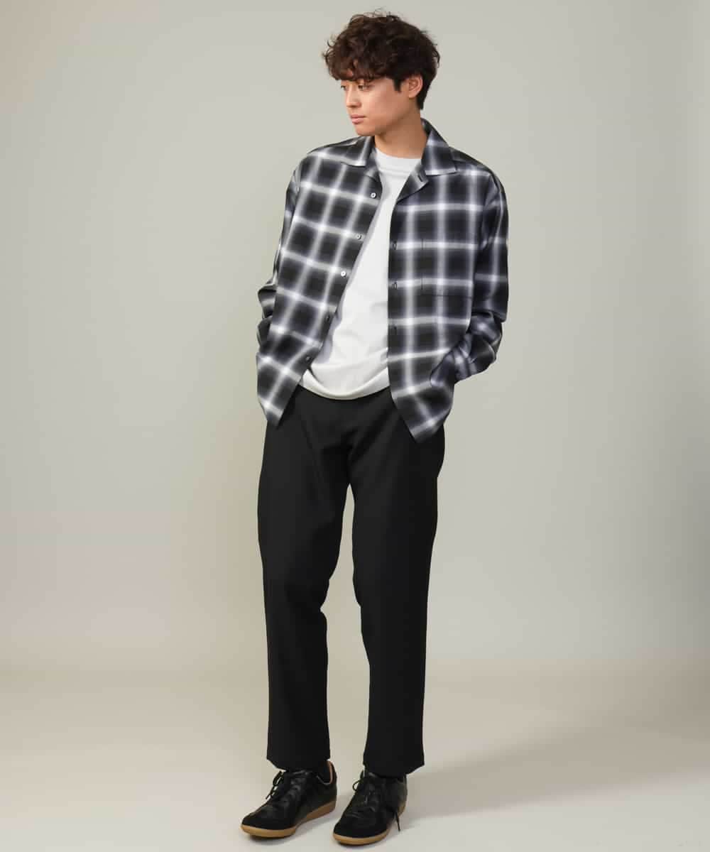 KHKGV40039 a.v.v MEN(アー・ヴェ・ヴェ) 【定番アイテム】ハイクオリティーコットンシルケットTシャツ ブラック