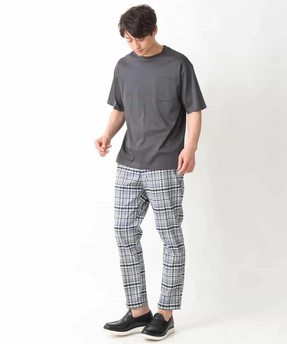 KHKGV40039 a.v.v MEN(アー・ヴェ・ヴェ) 【定番アイテム】ハイクオリティーコットンシルケットTシャツ ブラック