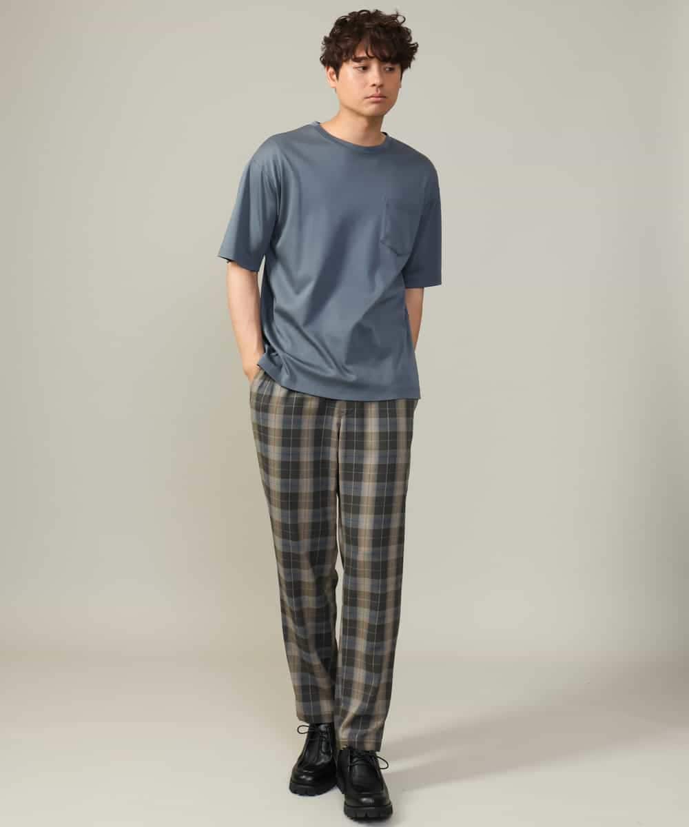 KHKGV40039 a.v.v MEN(アー・ヴェ・ヴェ) 【定番アイテム】ハイクオリティーコットンシルケットTシャツ ブラック