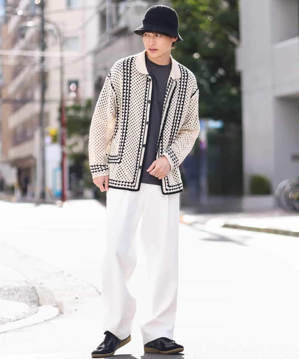 KHKGV40039 a.v.v MEN(アー・ヴェ・ヴェ) 【定番アイテム】ハイクオリティーコットンシルケットTシャツ ブラック