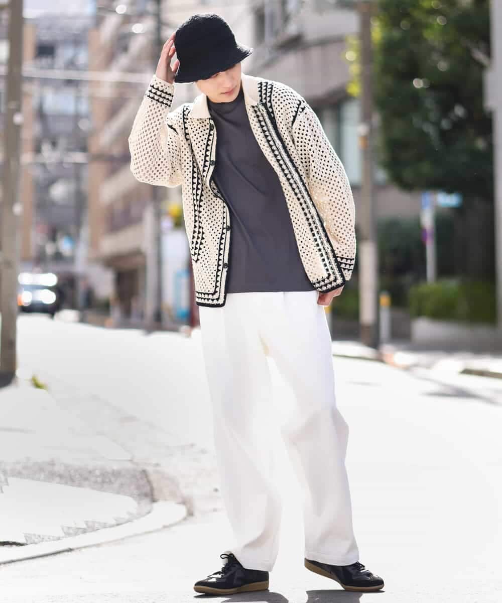 KHKGV40039 a.v.v MEN(アー・ヴェ・ヴェ) 【定番アイテム】ハイクオリティーコットンシルケットTシャツ ブラック