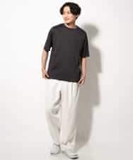 KHKGV40039 a.v.v MEN(アー・ヴェ・ヴェ) 【定番アイテム】ハイクオリティーコットンシルケットTシャツ ブラック