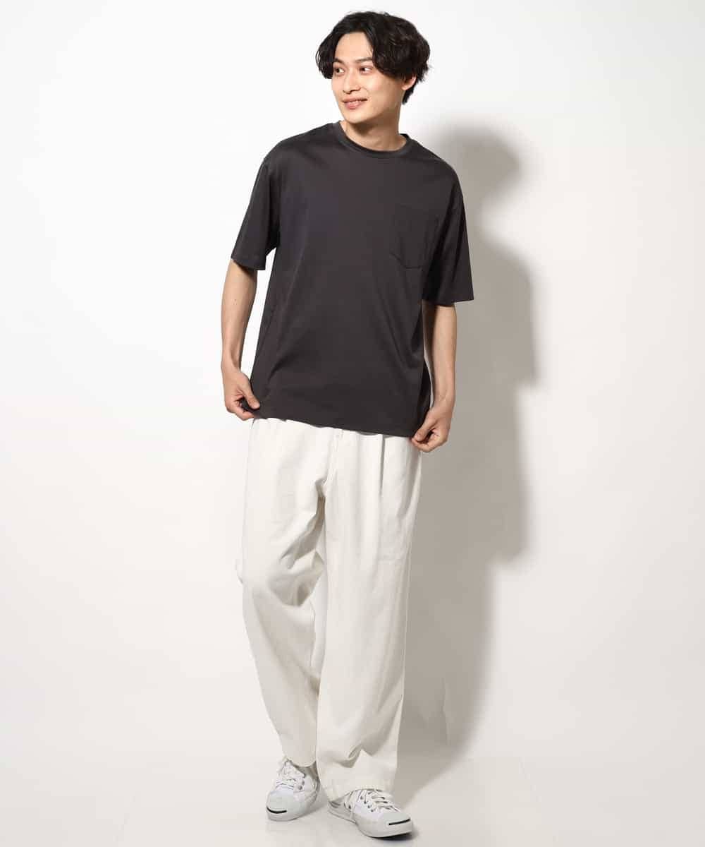 KHKGV40039 a.v.v MEN(アー・ヴェ・ヴェ) 【定番アイテム】ハイクオリティーコットンシルケットTシャツ ブラック