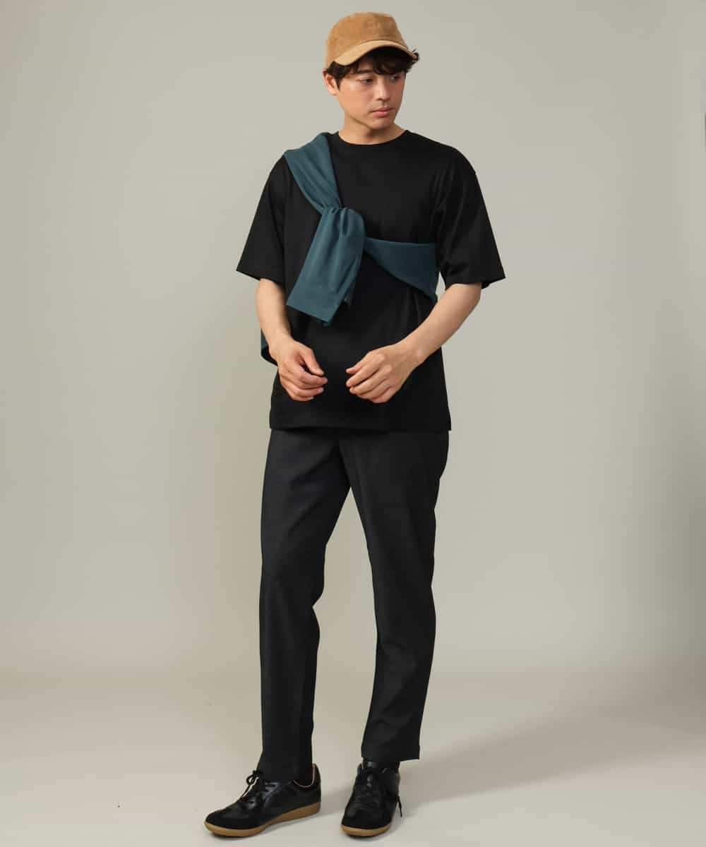 KHKGV40039 a.v.v MEN(アー・ヴェ・ヴェ) 【定番アイテム】ハイクオリティーコットンシルケットTシャツ ブラック