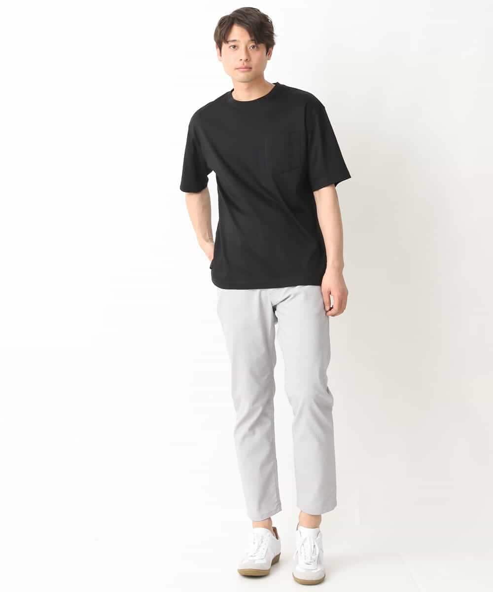 KHKGV40039 a.v.v MEN(アー・ヴェ・ヴェ) 【定番アイテム】ハイクオリティーコットンシルケットTシャツ ブラック
