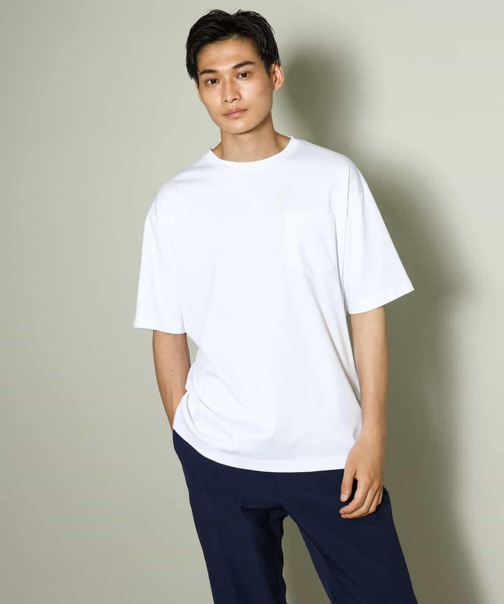 KHKGV40039 a.v.v MEN(アー・ヴェ・ヴェ) 【定番アイテム】ハイクオリティーコットンシルケットTシャツ ブラック