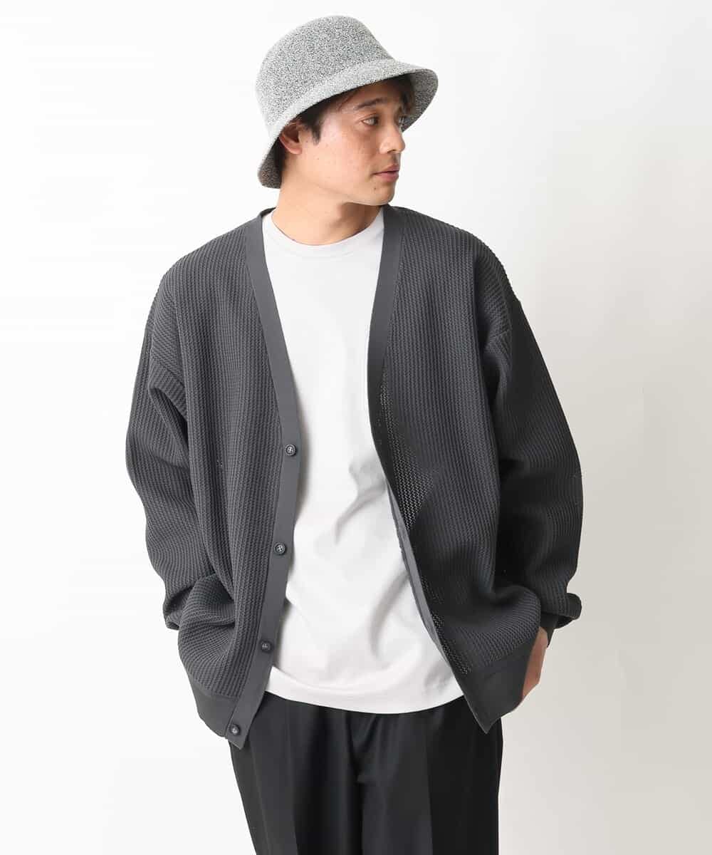 KHKGV40039 a.v.v MEN(アー・ヴェ・ヴェ) 【定番アイテム】ハイクオリティーコットンシルケットTシャツ ブラック