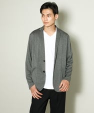 KHKGV41034 a.v.v MEN(アー・ヴェ・ヴェ) 【定番アイテム】ハイクオリティーコットンシルケットＶネックＴシャツ ダークグレー